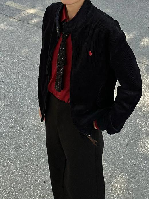 F031810翻领拉链防风设计宽松版休闲百搭复古胸前刺绣工艺外套 商品图3