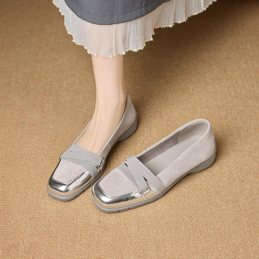 【预售5天】英伦风休闲单鞋女新款小皮鞋交叉带低跟平底女鞋真皮玛丽珍鞋NX&S3068 商品图5