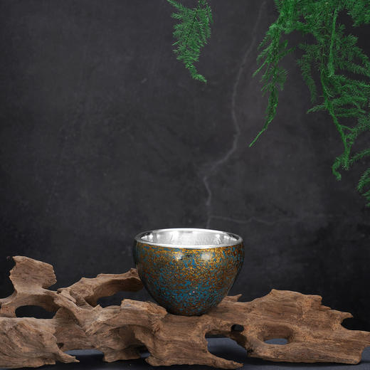 子佩集【波澜妙趣】S999银摆件【CHABEI0001058】茶具品茗杯锤纹原创作品2509 商品图3