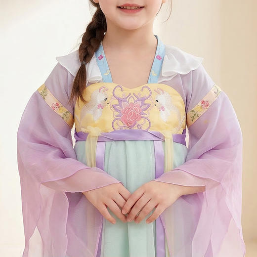 年衣童装汉服裙春季新款女童儿童改良汉服长袖春意融融汉服裙N1261014D02NIANYI年衣 商品图6