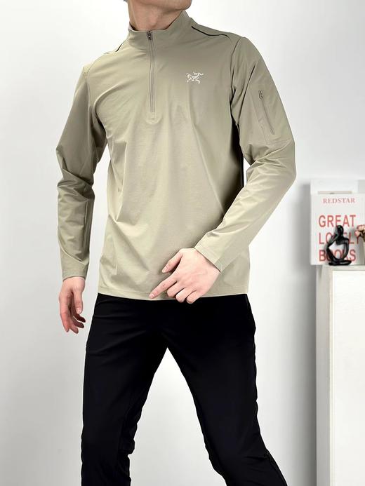 F031878新款半拉链四面高弹高品质多层次叠穿健身运动打底衫 商品图11