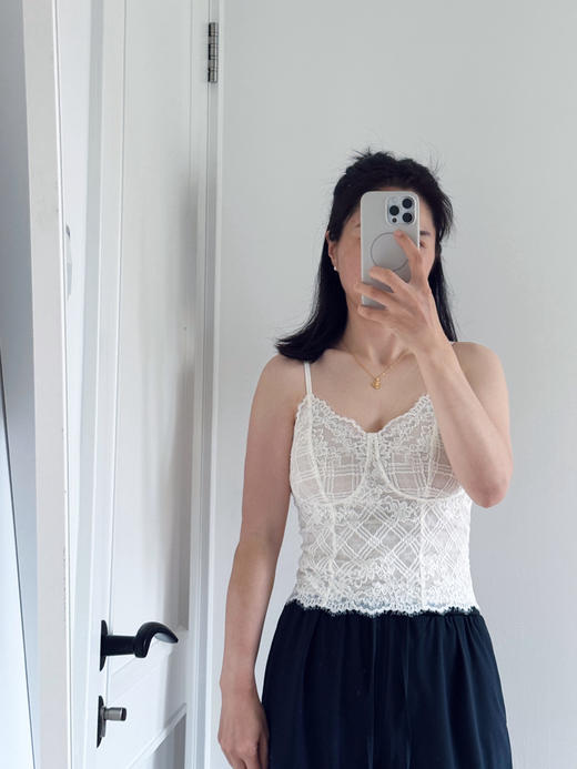 26春夏-绝美bi入！睫毛蕾丝美背/带胸垫吊带 商品图3