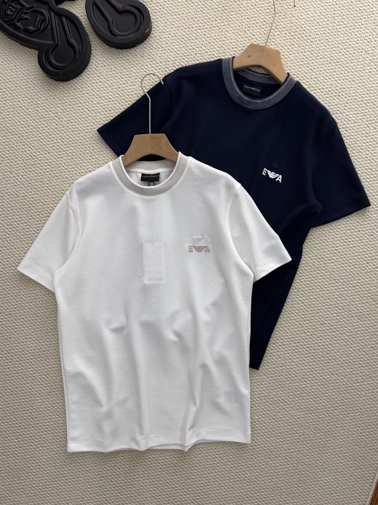 F0318125新款情侣款珠地纯棉时尚百搭圆领刺绣短袖薄T恤