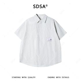 SDSA男装2026新款高贵轻奢时尚简约竖纹设计短袖衬衫T恤百搭宽松