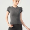 新款短袖女圆领修身百搭瑜伽上衣外穿t恤健身服跑步普拉提训练衣 000BMMZ446 商品缩略图3