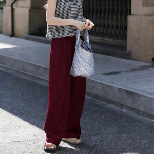 下单3-7天发货！ LONGNVFAIR 牛仔天丝棉安可拉红阔腿裤 高腰阔腿版型 显瘦显高 材质软fufu 藏肉显腿长 商品图11