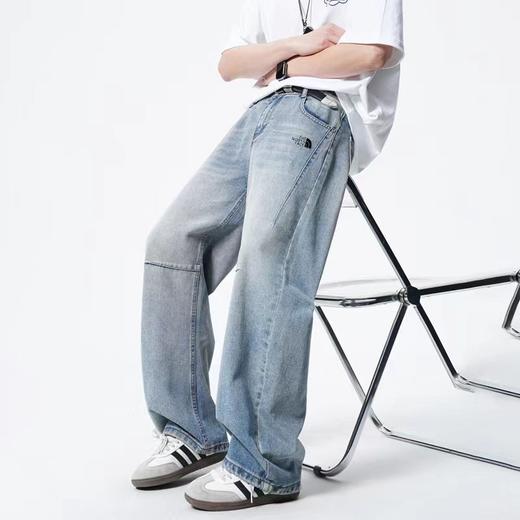 F031852春季新款时尚通勤百搭显瘦情侣款直筒牛仔裤 商品图6