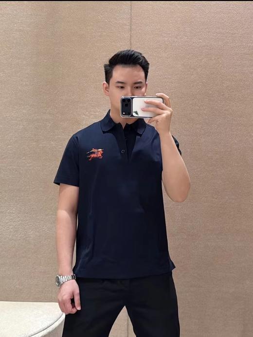 F031828新款胸前战马植绒刺绣徽标设计舒适吸汗透气polo衫T恤 商品图7