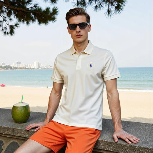夏季经典小马标短袖polo衫含羊毛柔顺透气商务休闲T恤   XLM-CM8687148 商品图4