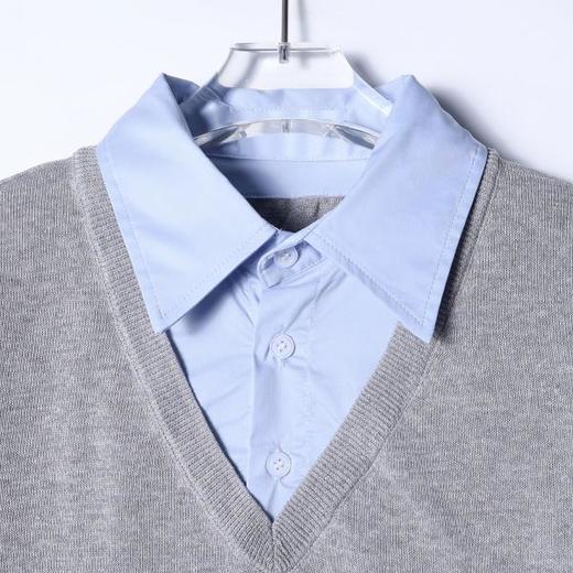 SDSA男装2026新款高贵轻奢韩版撞色假两件针织短袖T恤百搭宽松 商品图1