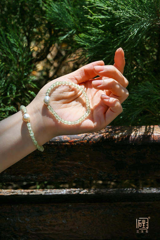 春日绽放 三生石吾行葡萄石切面巴洛克珍珠“万能扣”项链 | 葡萄石切面巴洛克珍珠手链 商品图9