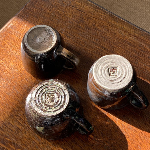 日本中古粗陶茶杯 带签章 X1526 商品图7