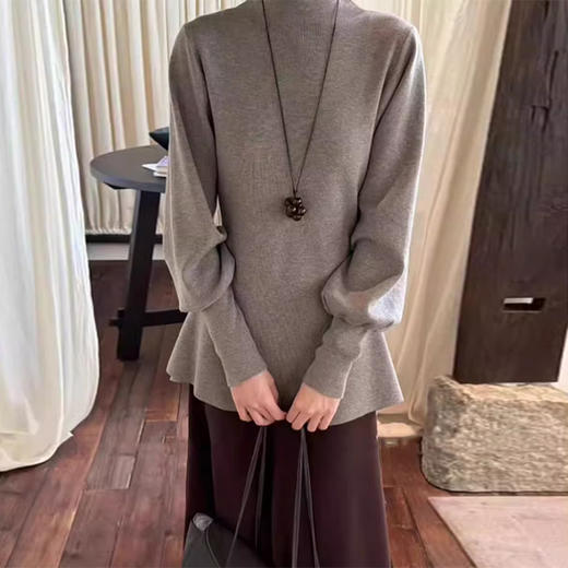 裁缝学苑AQ600法式半高领蝙蝠袖套头上衣纸样女装收腰内搭针织衫样板 商品图1