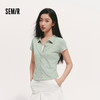 森马POLO衫女夏季短款褶皱修身提花肌理翻领2026新款简约温柔开衫 商品缩略图1