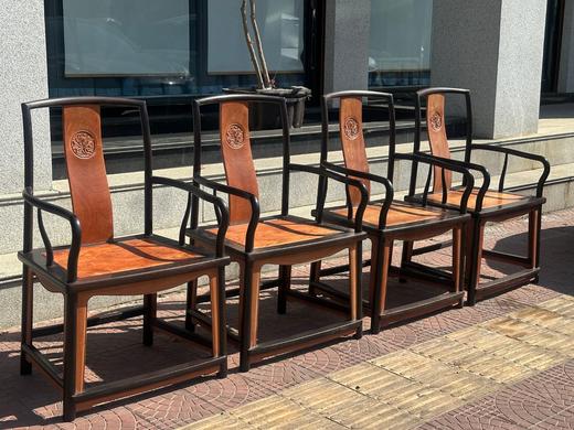 红桥红  家具严选  缅甸花梨（大果紫檀）【紫光檀 宝蕴楼扇形 南官帽椅 】 商品图2