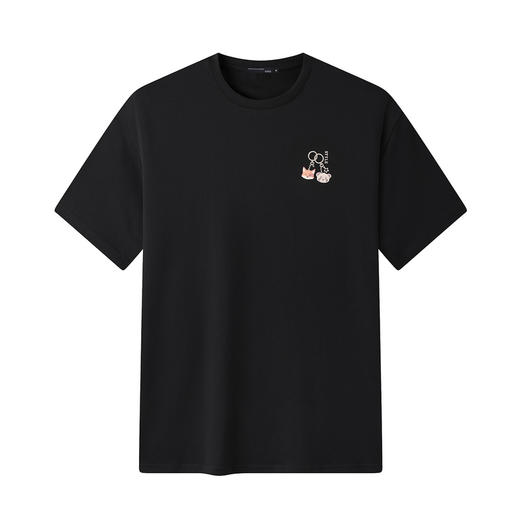 GXG男装【100%棉】26夏季时尚卡通动物钥匙扣圆领休闲男式短袖T恤K&C 商品图4