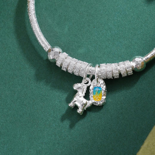 子佩集【马上幸福】S999银童镯【YHSZ0139】儿童珐琅彩平安儿童2509 商品图1