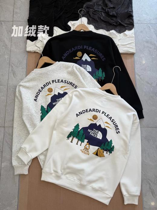 F031840新款百搭时尚日系复古趣味印花圆领加绒套头卫衣 商品图0