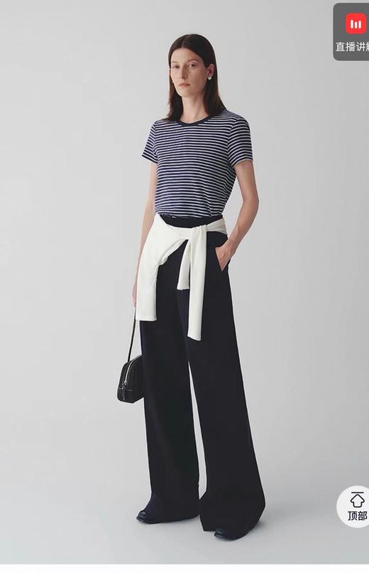 F0318116春夏新款棉氨混纺竹节棉T贝壳扣撞色条纹T恤 商品图9