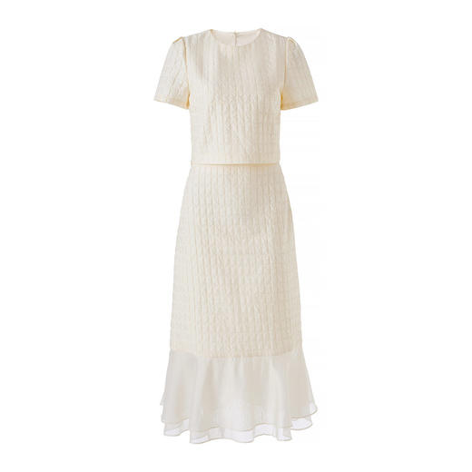 「高货wl」全新升级【铂金会员395/天猫529/差价134】(99349)洛诗琳2026立体泡泡格肌理感上衣欧根纱拼接半身裙两件套 商品图4