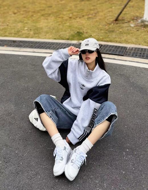 F031844春季新款拉链立撞色拼接领半高领运动套头长袖卫衣 商品图13