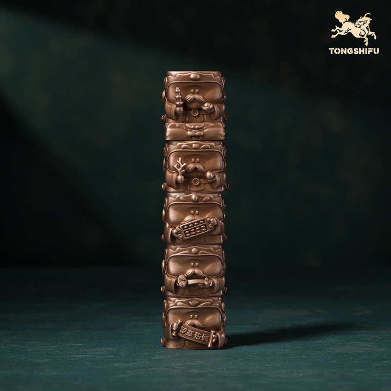 铜师傅《五神盘金阙》中式创意铜摆件 客厅装饰艺术品