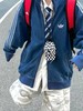 F031869复古做旧老钱风男女同款拉链立领宽松舒适牛仔外套 商品缩略图9