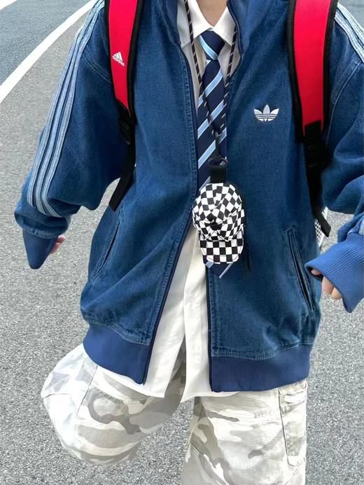 F031869复古做旧老钱风男女同款拉链立领宽松舒适牛仔外套 商品图9