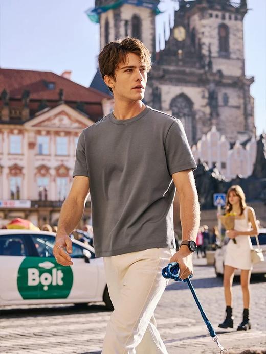 二店y 新疆棉600g重磅美式纯棉情侣款短袖T恤 商品图13