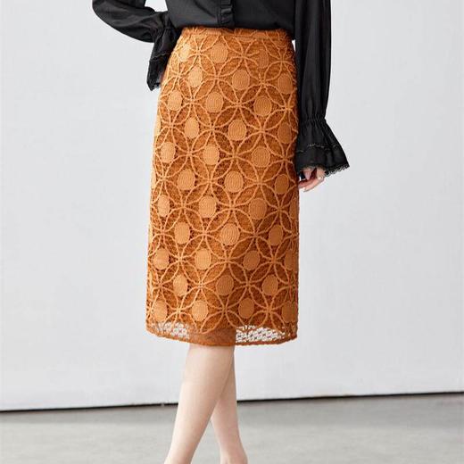 「自」全新升级【铂金会员183/天猫249/差价66】(12057)洛诗琳轻奢蕾丝半身裙女2026春季新款气质高腰显瘦直筒裙 商品图0