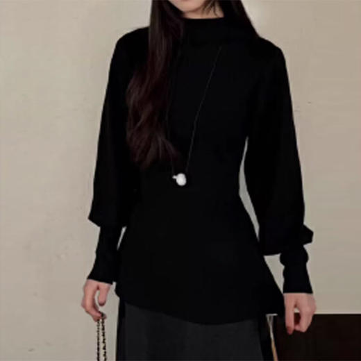 裁缝学苑AQ600法式半高领蝙蝠袖套头上衣纸样女装收腰内搭针织衫样板 商品图4