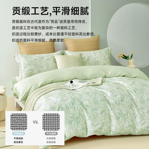 60支超柔天丝棉印花拆件(浪漫花林-绿) 商品图3