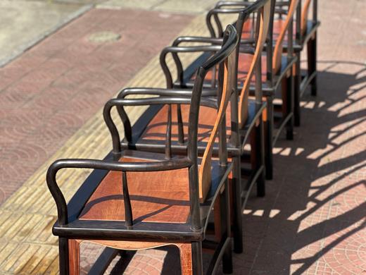 红桥红  家具严选  缅甸花梨（大果紫檀）【紫光檀 宝蕴楼扇形 南官帽椅 】 商品图3