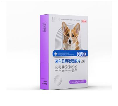 贝可益贝内驱米尔贝肟吡喹酮（大犬）137.5mg*6片/盒，2028年7月3号兽药字110683420，可防治犬多种常 见体内寄生虫，如蛔虫、钩虫、鞭虫、绦虫、眼线虫、心丝虫等。同时可有效发挥消化道， 商品图0