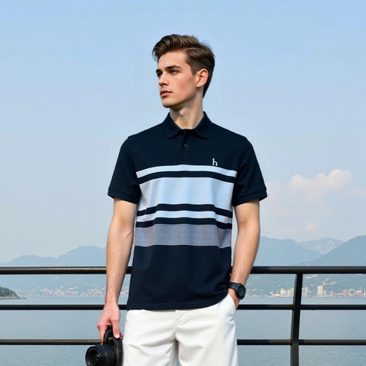 夏季商务休闲短袖POLO衫男翻领新款时尚上衣   XLM-CM8687146 商品图0