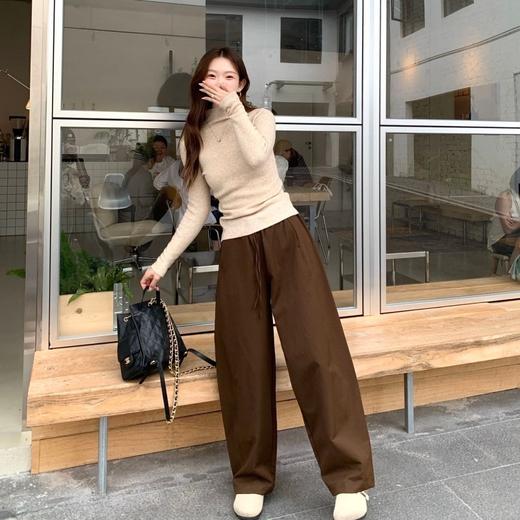 Beau Muse斜纹弯刀阔腿裤，百搭弯刀阔腿长裤，六片式立体剪裁，遮肉显瘦一绝 商品图3