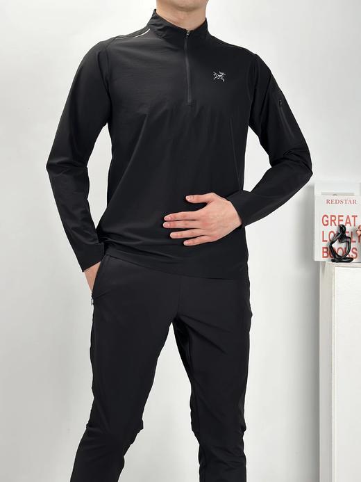 F031878新款半拉链四面高弹高品质多层次叠穿健身运动打底衫 商品图7