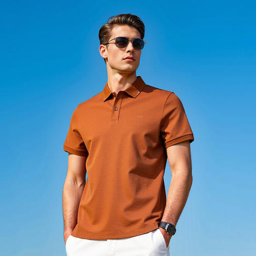 柔软透气短袖男夏季商务休闲翻领上衣T恤   XLM-CM8687166 商品图1