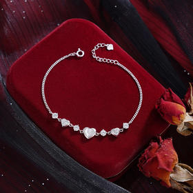 子佩集【心心相映】S925银手链【SL070461】时尚猫眼石爱心2509