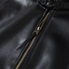 F031846春季新款简约大气纯色拉链翻领长袖皮衣单夹克外套 商品缩略图5