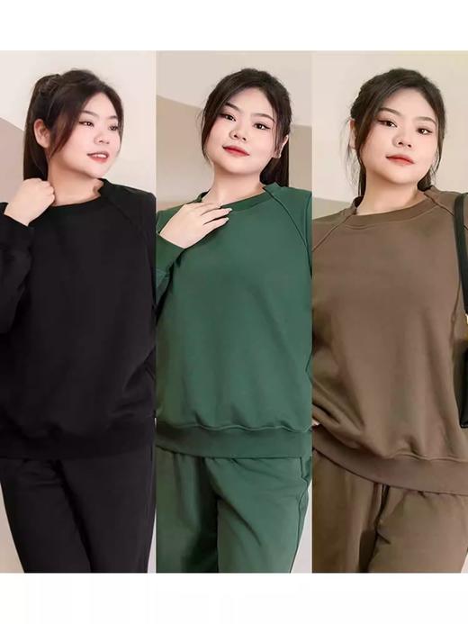 【群内福利】【卫衣裤子休闲套装】宽松显瘦休闲，棉质抓绒卫衣面料，光洁无杂质，不易起毛，现货今天发 商品图11