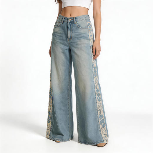 【孤品样衣，不退不换】百搭莱赛尔棉直筒柔软牛仔裤 商品图0