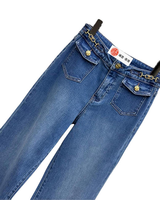 女款链条棉牛仔裤长裤la008 商品图2