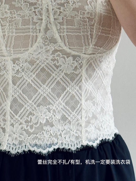 26春夏-绝美bi入！睫毛蕾丝美背/带胸垫吊带 商品图4