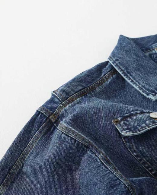 F031885美式复古百搭纯棉牛仔布男女同款牛仔外套夹克 商品图5