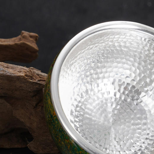 子佩集【波澜妙趣】S999银摆件【CHABEI0001058】茶具品茗杯锤纹原创作品2509 商品图7