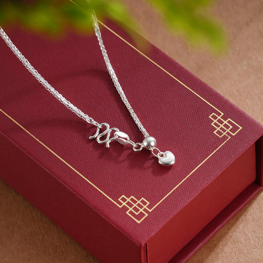 子佩集S990银【福慧齐臻】套链项链【MXDZ026】纯银花丝锁四个球2509 商品图3