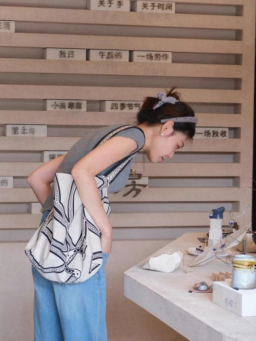 UNI*同款原创小马图腾_编织设计原麻亚麻印花帆布包 商品图10