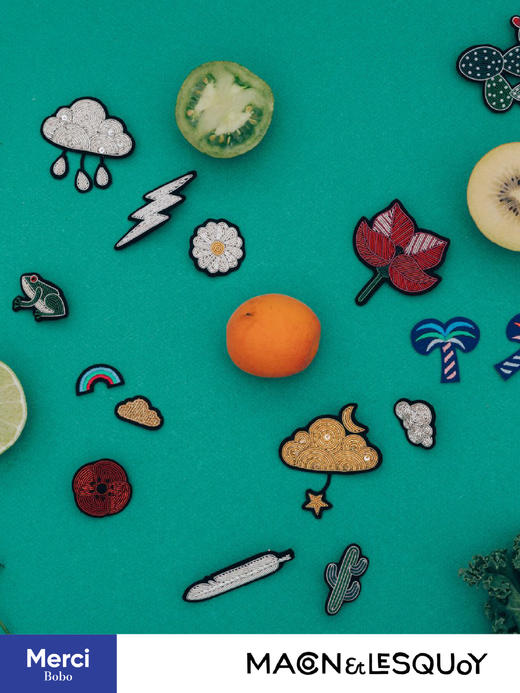 Macon&Lesquoy 银色羽毛 自然系列 上新法国原创设计M&L刺绣手工饰品胸针 商品图2