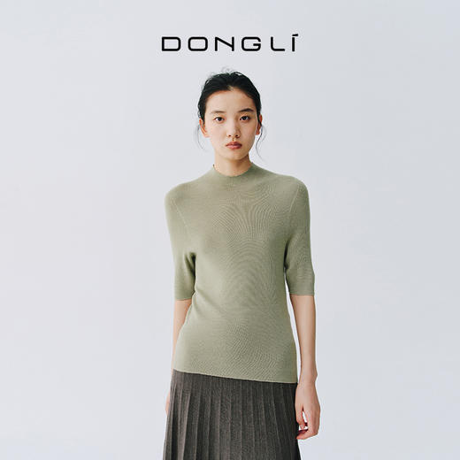 东黎 • 万物复苏 一叶知苏 山羊绒桑蚕丝 女士春季高领套衫 6001 商品图5